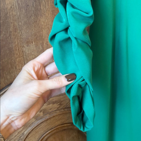 Antonio Melani Elena Crepe Square Neck Long Ruched Sleeve Midi Dress NWT - Picture 9 of 16